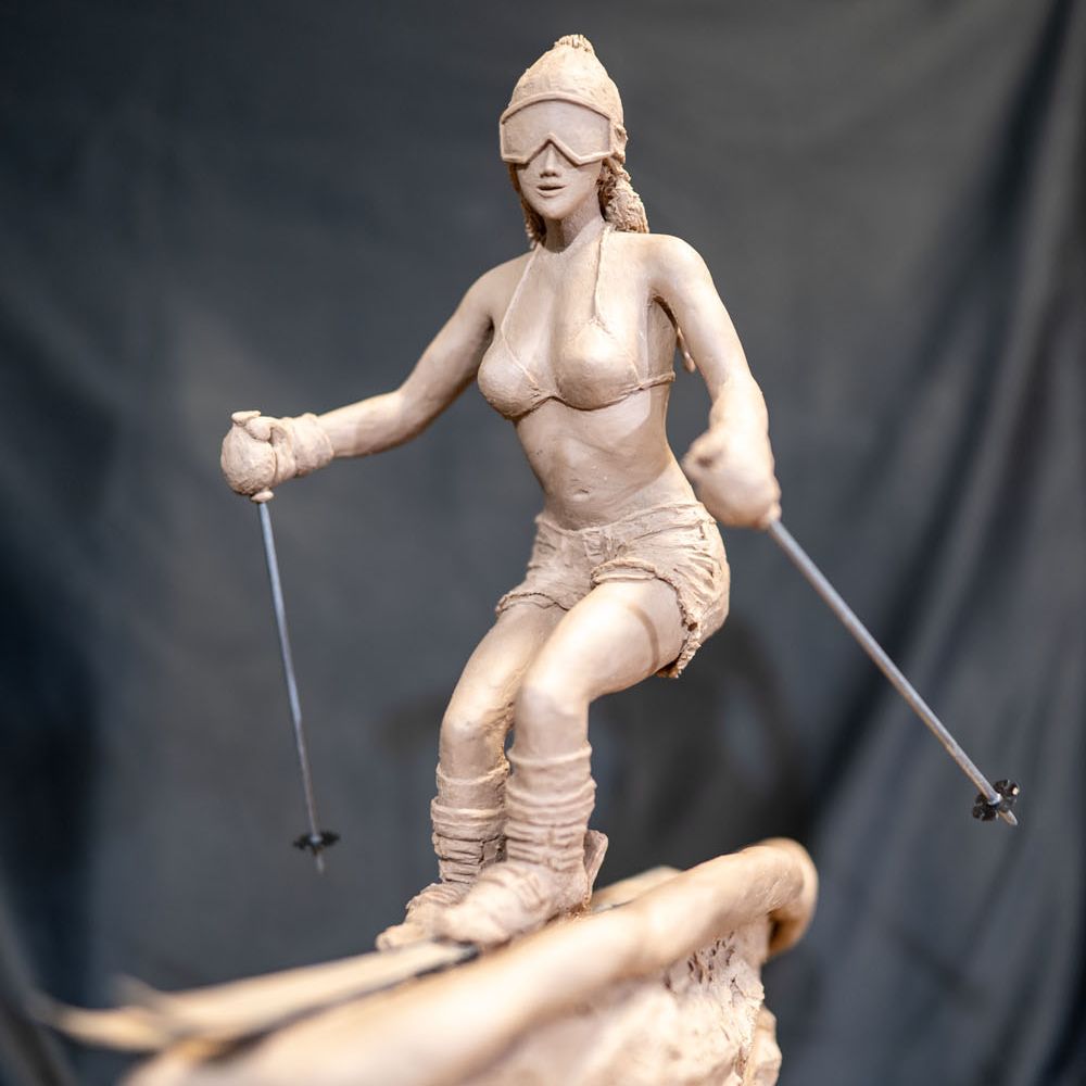 Wasatch Skier "Spring Bliss" Bronze Sculpture